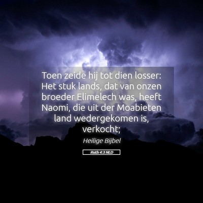 Picture 05 - Ruth 4:3 NLD - Toen zeide hij tot dien losser: Het stuk lands, - Bible Verse Picture