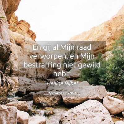 Picture 05 - Spreuken 1:25 NLD - En gij al Mijn raad verworpen, en Mijn - Bible Verse Picture
