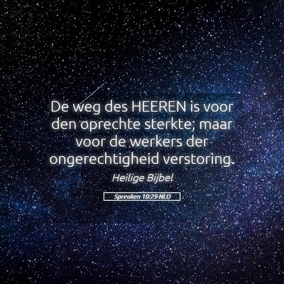 Picture 05 - Spreuken 10:29 NLD - De weg des HEEREN is voor den oprechte sterkte; - Bible Verse Picture
