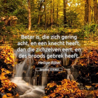 Picture 05 - Spreuken 12:9 NLD - Beter is, die zich gering acht, en een knecht - Bible Verse Picture