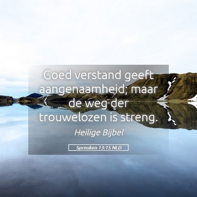 Picture 05 - Spreuken 13:15 NLD - Goed verstand geeft aangenaamheid; maar de weg - Bible Verse Picture