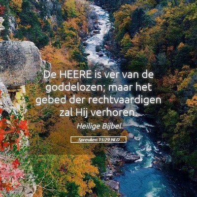 Picture 05 - Spreuken 15:29 NLD - De HEERE is ver van de goddelozen; maar het gebed - Bible Verse Picture