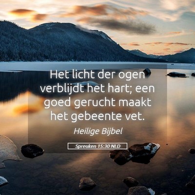 Picture 05 - Spreuken 15:30 NLD - Het licht der ogen verblijdt het hart; een goed - Bible Verse Picture
