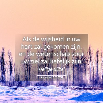 Picture 05 - Spreuken 2:10 NLD - Als de wijsheid in uw hart zal gekomen zijn, en - Bible Verse Picture