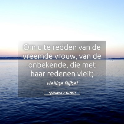 Picture 05 - Spreuken 2:16 NLD - Om u te redden van de vreemde vrouw, van de - Bible Verse Picture