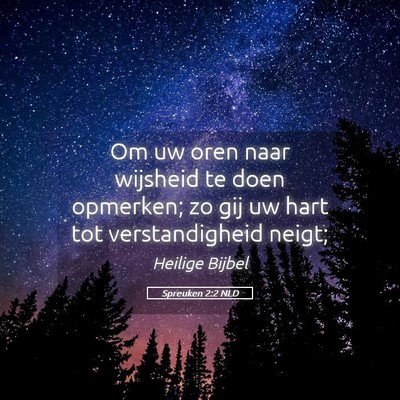 Picture 05 - Spreuken 2:2 NLD - Om uw oren naar wijsheid te doen opmerken; zo gij - Bible Verse Picture
