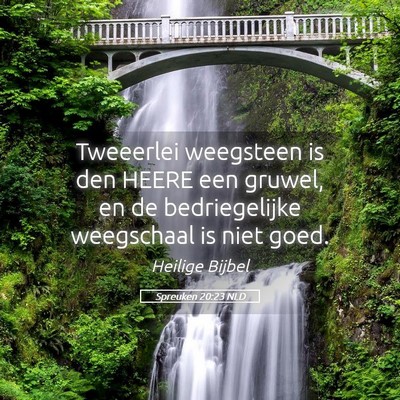 Picture 05 - Spreuken 20:23 NLD - Tweeerlei weegsteen is den HEERE een gruwel, en - Bible Verse Picture