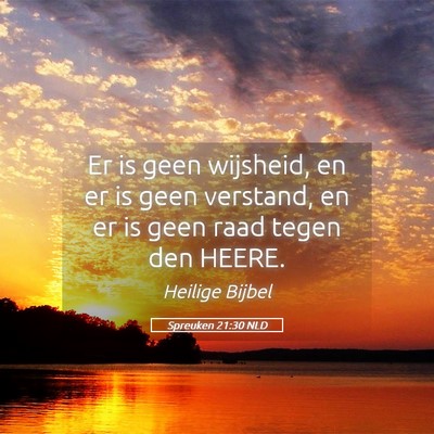 Picture 05 - Spreuken 21:30 NLD - Er is geen wijsheid, en er is geen verstand, en - Bible Verse Picture