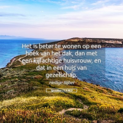Picture 05 - Spreuken 21:9 NLD - Het is beter te wonen op een hoek van het dak, - Bible Verse Picture