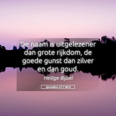 Picture 05 - Spreuken 22:1 NLD - De naam is uitgelezener dan grote rijkdom, de - Bible Verse Picture