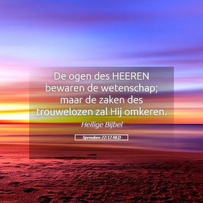 Picture 05 - Spreuken 22:12 NLD - De ogen des HEEREN bewaren de wetenschap; maar de - Bible Verse Picture