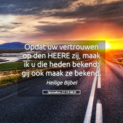 Picture 05 - Spreuken 22:19 NLD - Opdat uw vertrouwen op den HEERE zij, maak ik u - Bible Verse Picture