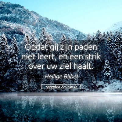 Picture 05 - Spreuken 22:25 NLD - Opdat gij zijn paden niet leert, en een strik - Bible Verse Picture