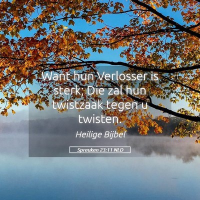 Picture 05 - Spreuken 23:11 NLD - Want hun Verlosser is sterk; Die zal hun - Bible Verse Picture