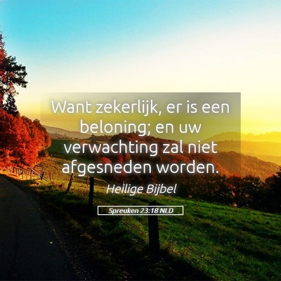 Picture 05 - Spreuken 23:18 NLD - Want zekerlijk, er is een beloning; en uw - Bible Verse Picture