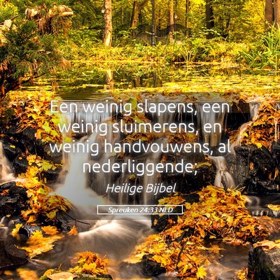 Picture 05 - Spreuken 24:33 NLD - Een weinig slapens, een weinig sluimerens, en - Bible Verse Picture