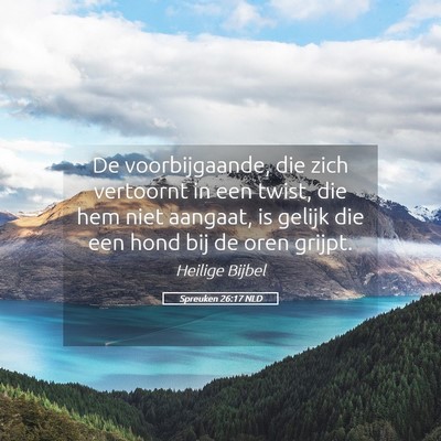 Picture 05 - Spreuken 26:17 NLD - De voorbijgaande, die zich vertoornt in een - Bible Verse Picture