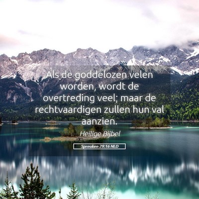 Picture 05 - Spreuken 29:16 NLD - Als de goddelozen velen worden, wordt de - Bible Verse Picture