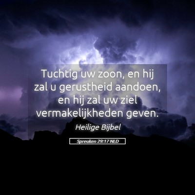 Picture 05 - Spreuken 29:17 NLD - Tuchtig uw zoon, en hij zal u gerustheid aandoen, - Bible Verse Picture