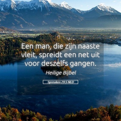 Picture 05 - Spreuken 29:5 NLD - Een man, die zijn naaste vleit, spreidt een net - Bible Verse Picture