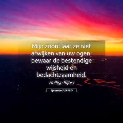 Picture 05 - Spreuken 3:21 NLD - Mijn zoon! laat ze niet afwijken van uw ogen; - Bible Verse Picture