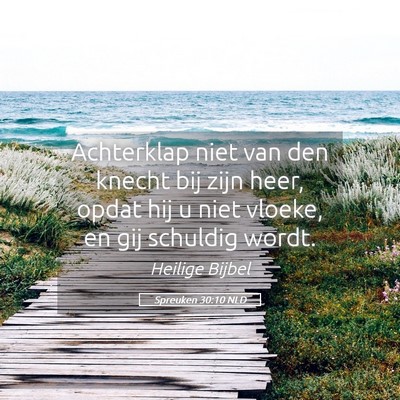 Picture 05 - Spreuken 30:10 NLD - Achterklap niet van den knecht bij zijn heer, - Bible Verse Picture