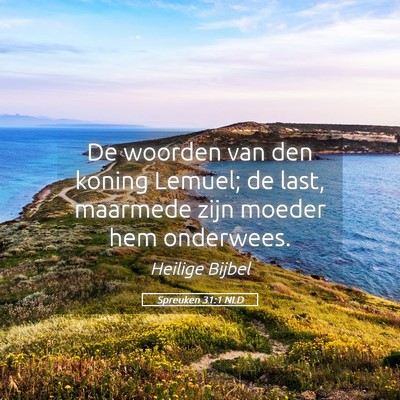 Picture 05 - Spreuken 31:1 NLD - De woorden van den koning Lemuel; de last, - Bible Verse Picture