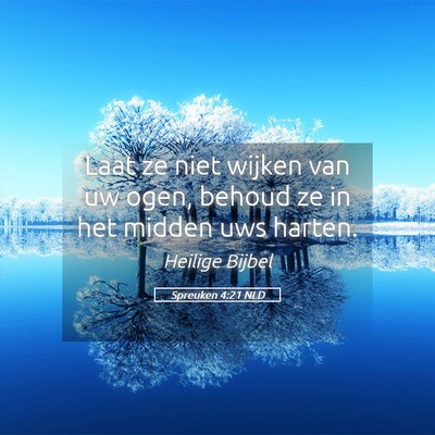 Picture 05 - Spreuken 4:21 NLD - Laat ze niet wijken van uw ogen, behoud ze in het - Bible Verse Picture