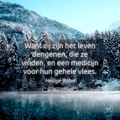 Picture 05 - Spreuken 4:22 NLD - Want zij zijn het leven dengenen, die ze vinden, - Bible Verse Picture
