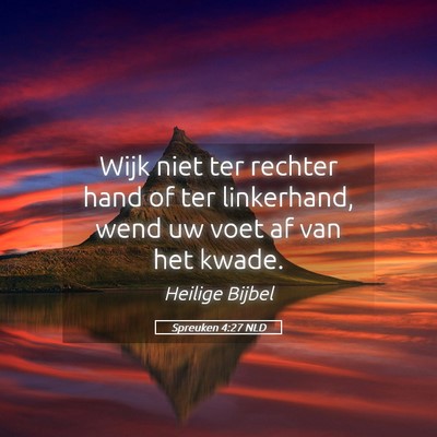 Picture 05 - Spreuken 4:27 NLD - Wijk niet ter rechter hand of ter linkerhand, - Bible Verse Picture