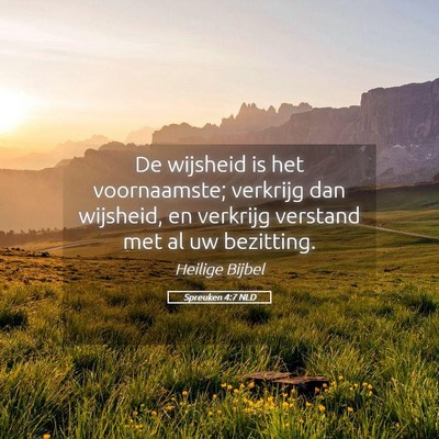 Picture 05 - Spreuken 4:7 NLD - De wijsheid is het voornaamste; verkrijg dan - Bible Verse Picture