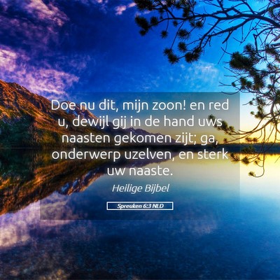 Picture 05 - Spreuken 6:3 NLD - Doe nu dit, mijn zoon! en red u, dewijl gij in de - Bible Verse Picture
