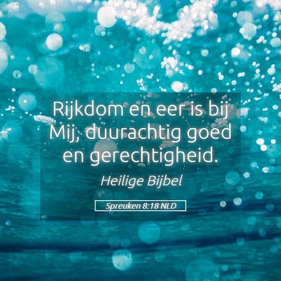 Picture 05 - Spreuken 8:18 NLD - Rijkdom en eer is bij Mij, duurachtig goed en - Bible Verse Picture