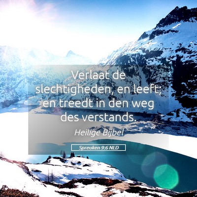 Picture 05 - Spreuken 9:6 NLD - Verlaat de slechtigheden, en leeft; en treedt in - Bible Verse Picture