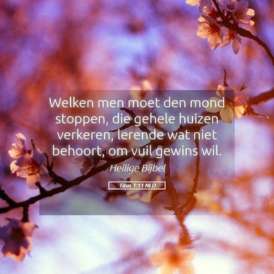 Picture 05 - Titus 1:11 NLD - Welken men moet den mond stoppen, die gehele - Bible Verse Picture
