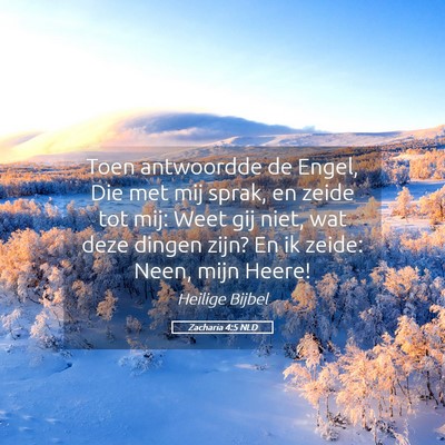 Picture 05 - Zacharia 4:5 NLD - Toen antwoordde de Engel, Die met mij sprak, en - Bible Verse Picture