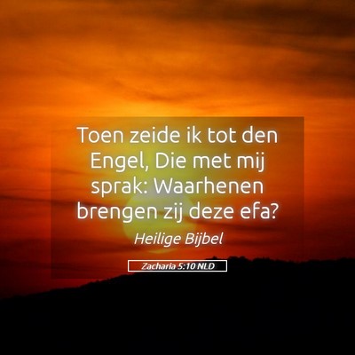 Picture 05 - Zacharia 5:10 NLD - Toen zeide ik tot den Engel, Die met mij sprak: - Bible Verse Picture