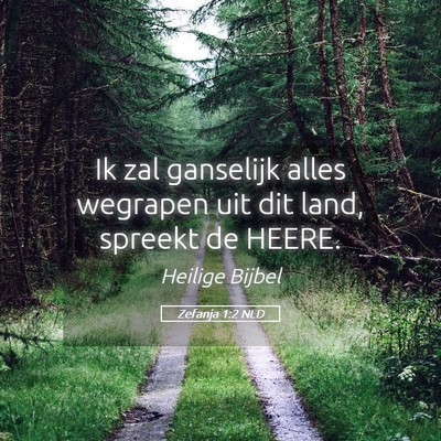 Picture 05 - Zefanja 1:2 NLD - Ik zal ganselijk alles wegrapen uit dit land, - Bible Verse Picture