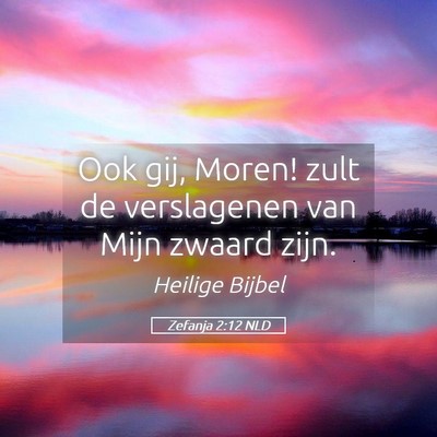Picture 05 - Zefanja 2:12 NLD - Ook gij, Moren! zult de verslagenen van Mijn - Bible Verse Picture