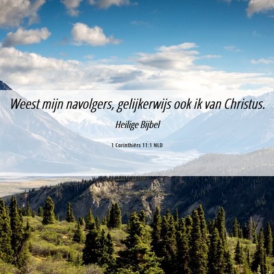 Picture 06 - 1 Corinthiërs 11:1 NLD - Weest mijn navolgers, gelijkerwijs ook ik van - Bible Verse Picture
