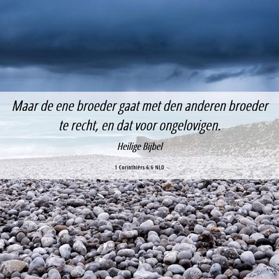 Picture 06 - 1 Corinthiërs 6:6 NLD - Maar de ene broeder gaat met den anderen broeder - Bible Verse Picture