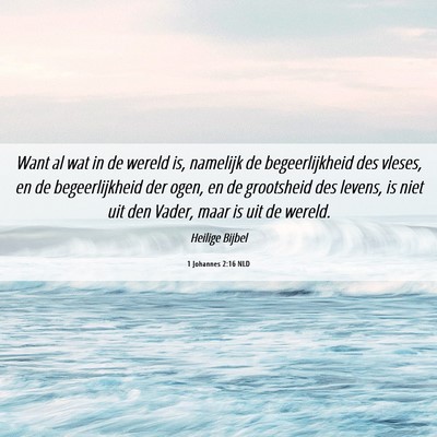 Picture 06 - 1 Johannes 2:16 NLD - Want al wat in de wereld is, namelijk de - Bible Verse Picture