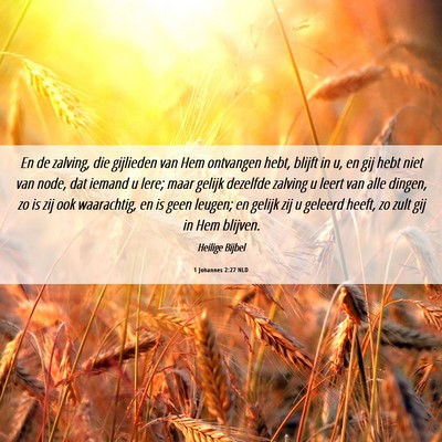 Picture 06 - 1 Johannes 2:27 NLD - En de zalving, die gijlieden van Hem ontvangen - Bible Verse Picture