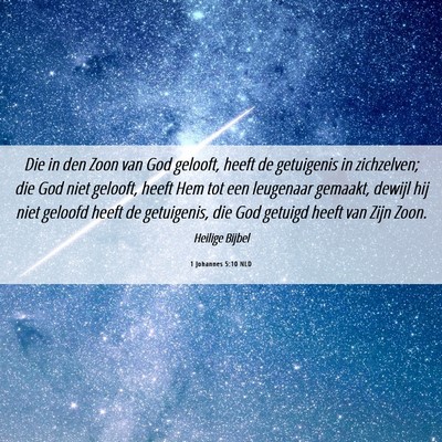 Picture 06 - 1 Johannes 5:10 NLD - Die in den Zoon van God gelooft, heeft de - Bible Verse Picture