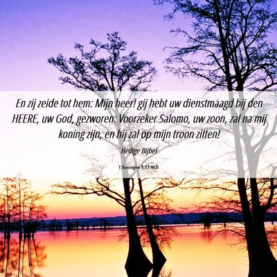 Picture 06 - 1 Koningen 1:17 NLD - En zij zeide tot hem: Mijn heer! gij hebt uw - Bible Verse Picture