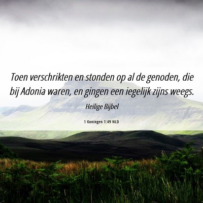 Picture 06 - 1 Koningen 1:49 NLD - Toen verschrikten en stonden op al de genoden, - Bible Verse Picture