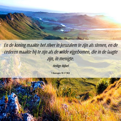 Picture 06 - 1 Koningen 10:27 NLD - En de koning maakte het zilver in Jeruzalem te - Bible Verse Picture