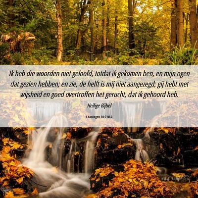 Picture 06 - 1 Koningen 10:7 NLD - Ik heb die woorden niet geloofd, totdat ik - Bible Verse Picture