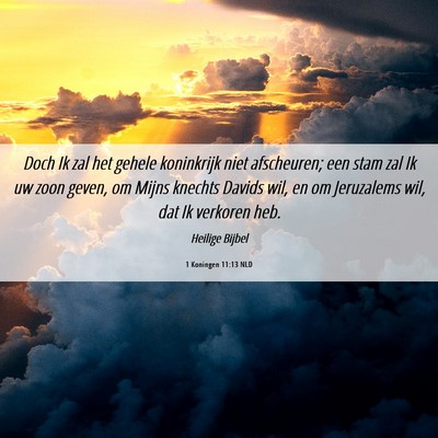Picture 06 - 1 Koningen 11:13 NLD - Doch Ik zal het gehele koninkrijk niet - Bible Verse Picture