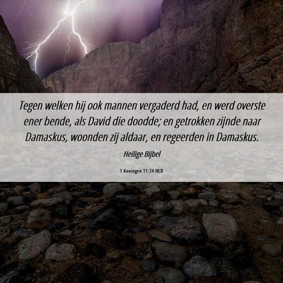 Picture 06 - 1 Koningen 11:24 NLD - Tegen welken hij ook mannen vergaderd had, en - Bible Verse Picture
